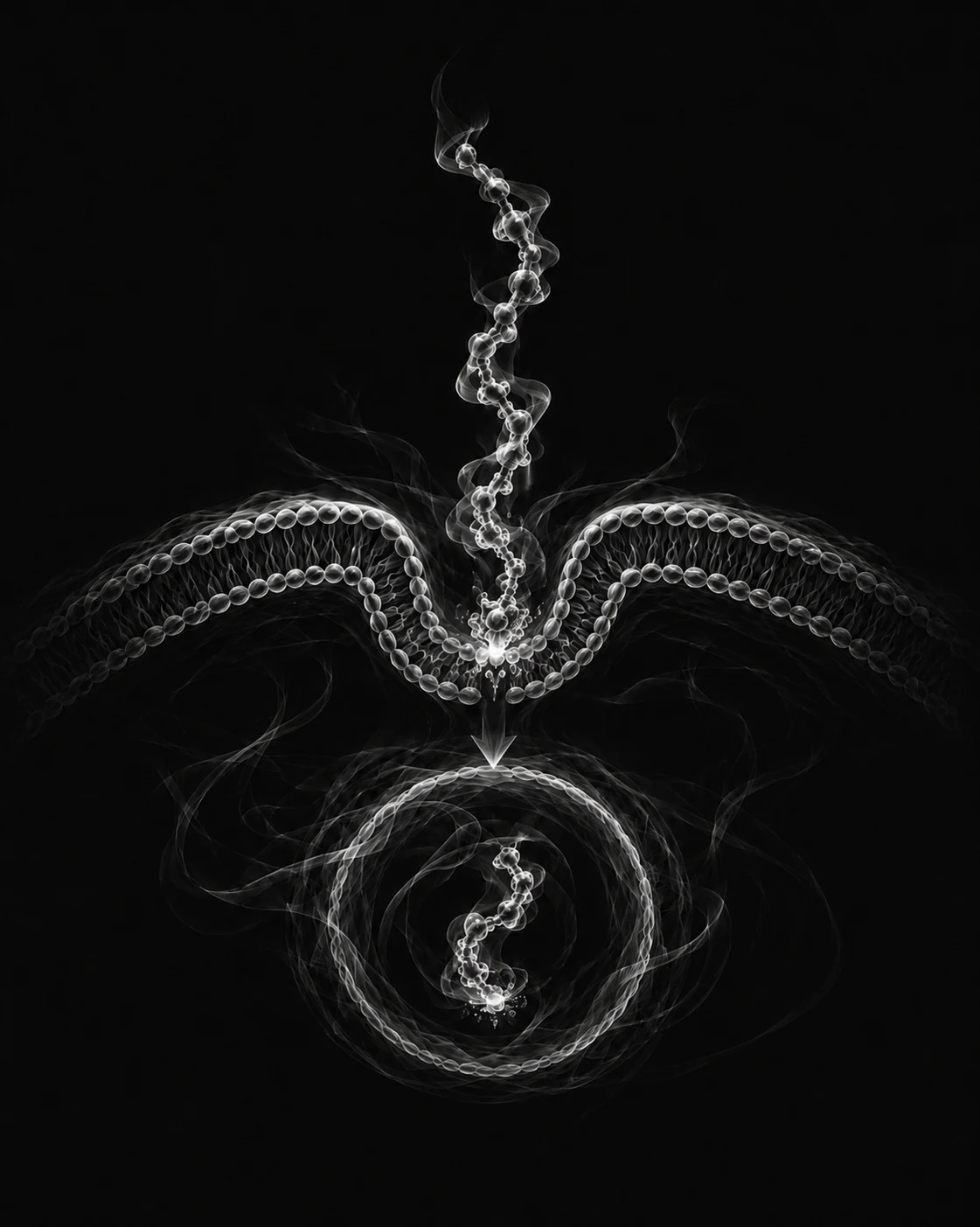 Scientific visualization representing cell-penetrating peptide delivery